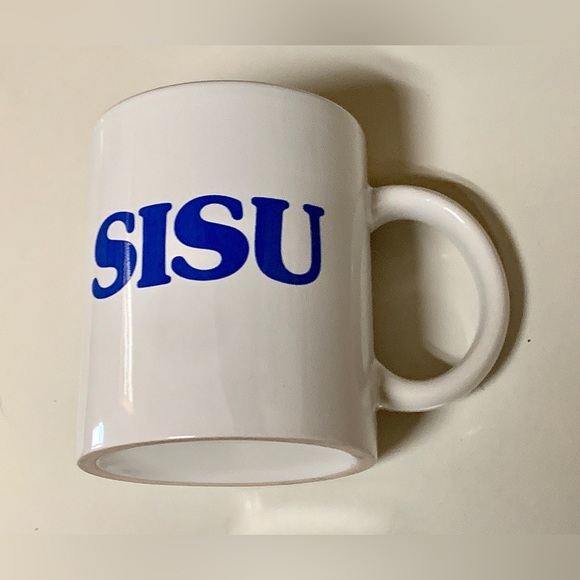 Vintage 1980s Finnish Flag Pride Double Sided SISU Yooper Ceramic Coffee Mug - Picture 9 of 16